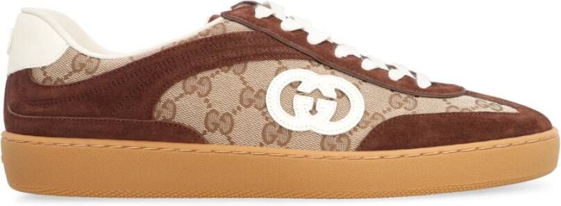 Gucci Sneakers van jacquardstof met suède inzetstukken
