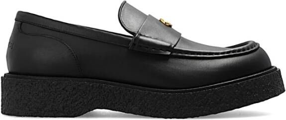 Gucci GG Logo Plaque Loafers Zwart Leer Black Heren
