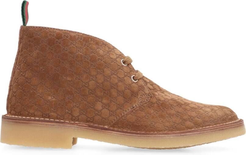 Gucci Suède Enkellaarzen met GG Motief