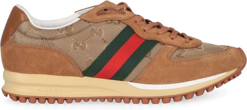 Gucci Suède lage sneakers met webdetail