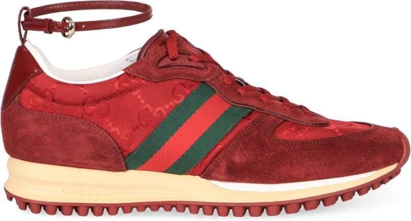 Gucci Suède sneakers met verstelbare enkelband