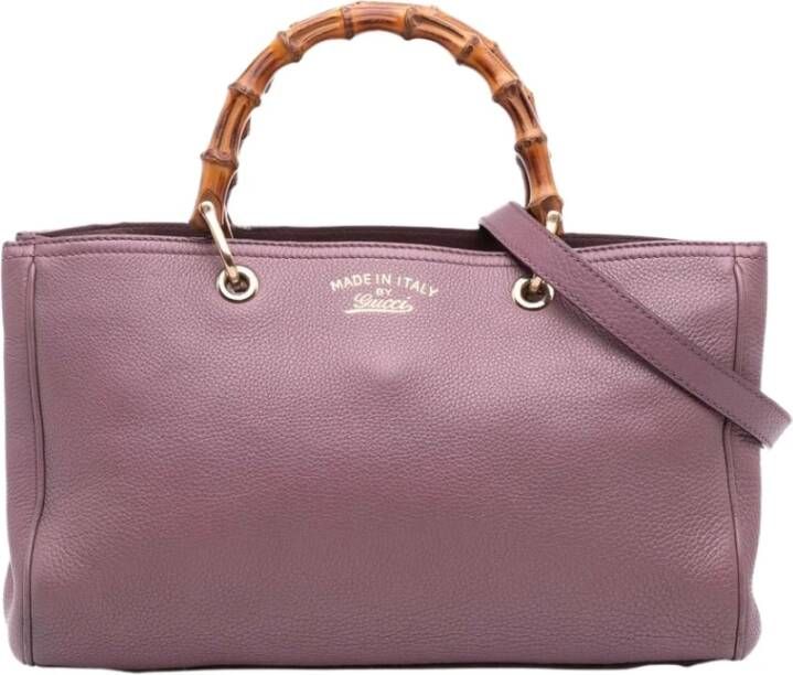 Gucci Vintage Pre-owned Bamboo Handle Leather Tote