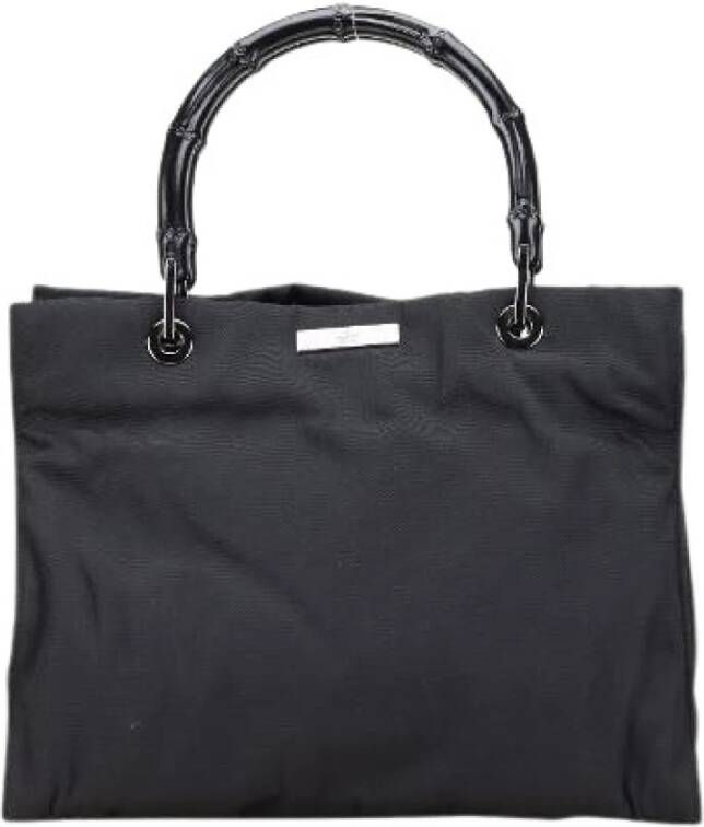 Gucci Vintage Pre-owned Bamboo Nylon Handtas