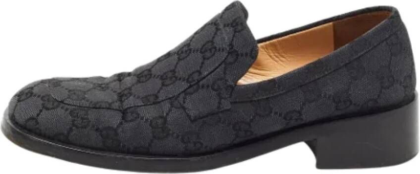 Gucci Vintage Pre-owned Canvas flats Black Dames