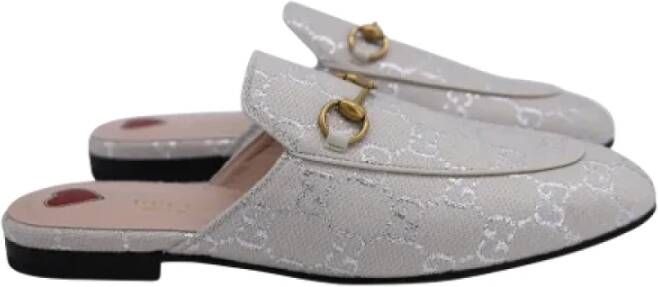 Gucci Vintage Pre-owned Canvas flats Gray Dames