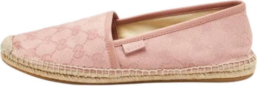 Gucci Vintage Pre-owned Canvas flats Pink Dames