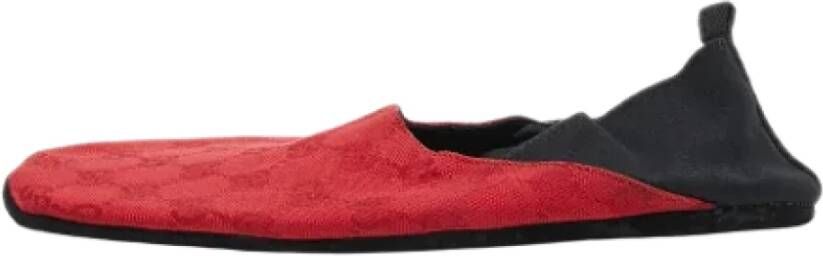 Gucci Vintage Pre-owned Canvas flats Red Dames