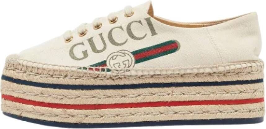 Gucci Vintage Pre-owned Canvas flats White Dames