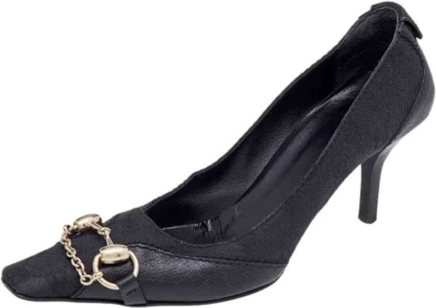 Gucci Vintage Pre-owned Canvas heels Black Dames