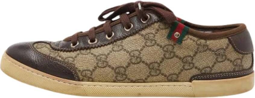 Gucci Vintage Pre-owned Coated canvas sneakers Beige Dames