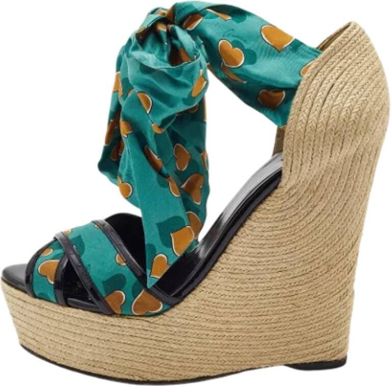 Gucci Vintage Pre-owned Fabric sandals Green Dames