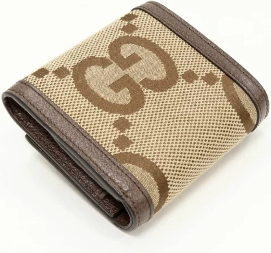 Gucci Vintage Pre-owned Jumbo GG Bamboo Diana Kalfsleren Compacte Portemonnee