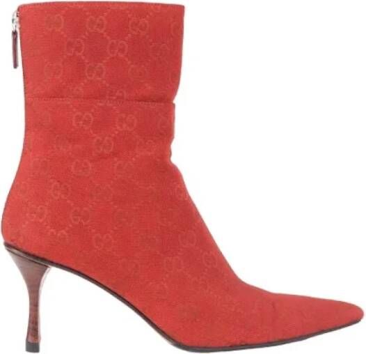 Gucci Vintage Pre-owned Leather boots Red Dames
