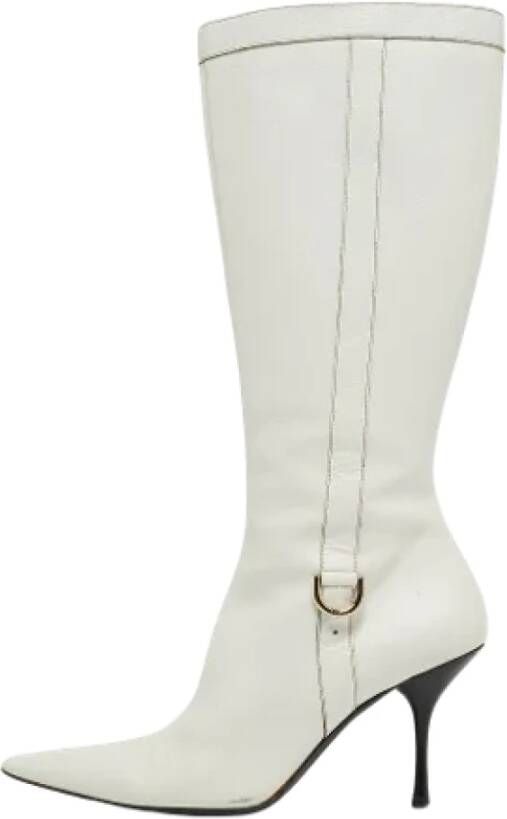 Gucci Vintage Pre-owned Leather boots White Dames