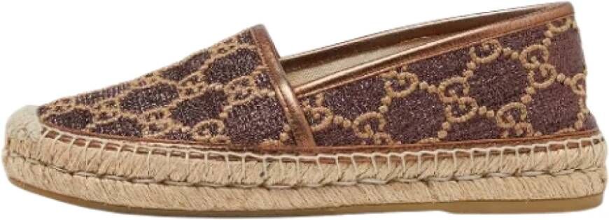 Gucci Vintage Pre-owned Leather espadrilles Brown Dames