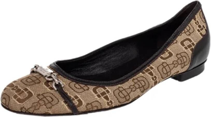 Gucci Vintage Pre-owned Leather flats Beige Dames