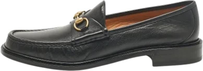 Gucci Vintage Pre-owned Leather flats Black Heren