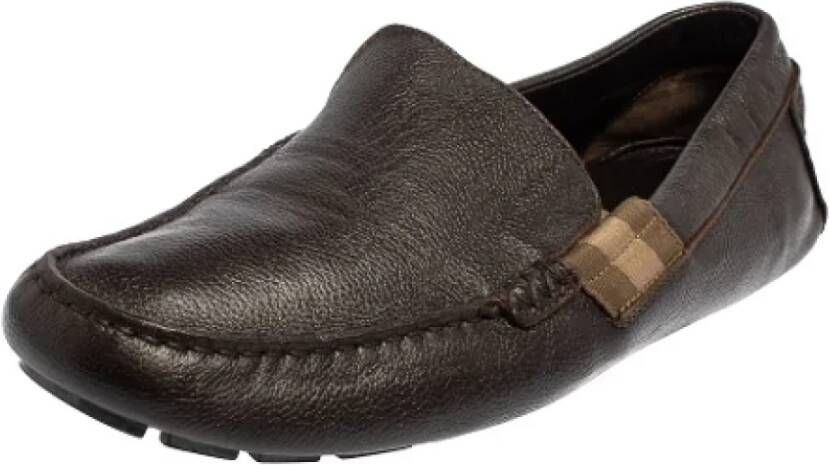 Gucci Vintage Pre-owned Leather flats Brown Dames