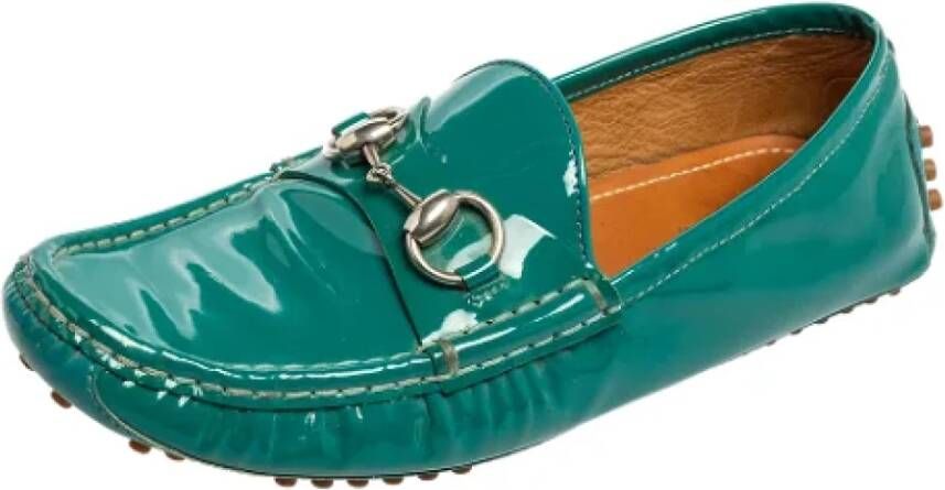 Gucci Vintage Pre-owned Leather flats Green Dames