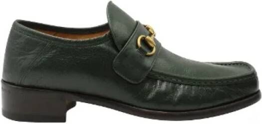 Gucci Vintage Pre-owned Leather flats Green Heren