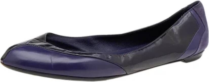 Gucci Vintage Pre-owned Leather flats Purple Dames