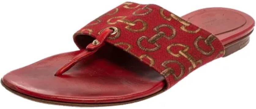 Gucci Vintage Pre-owned Leather flats Red Dames