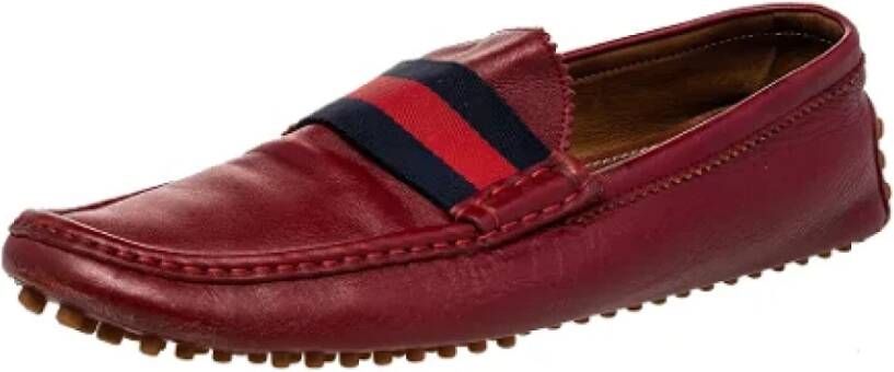 Gucci Vintage Pre-owned Leather flats Red Dames