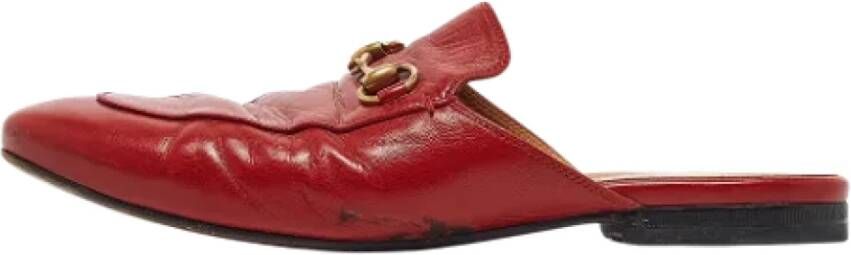 Gucci Vintage Pre-owned Leather flats Red Dames
