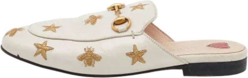 Gucci Vintage Pre-owned Leather flats White Dames