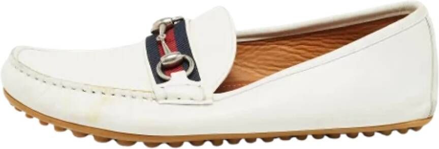 Gucci Vintage Pre-owned Leather flats White Heren