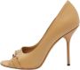 Gucci Vintage Pre-owned Leather heels Beige Dames - Thumbnail 1