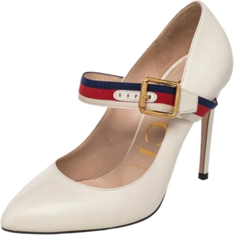 Gucci Vintage Pre-owned Leather heels Beige Dames