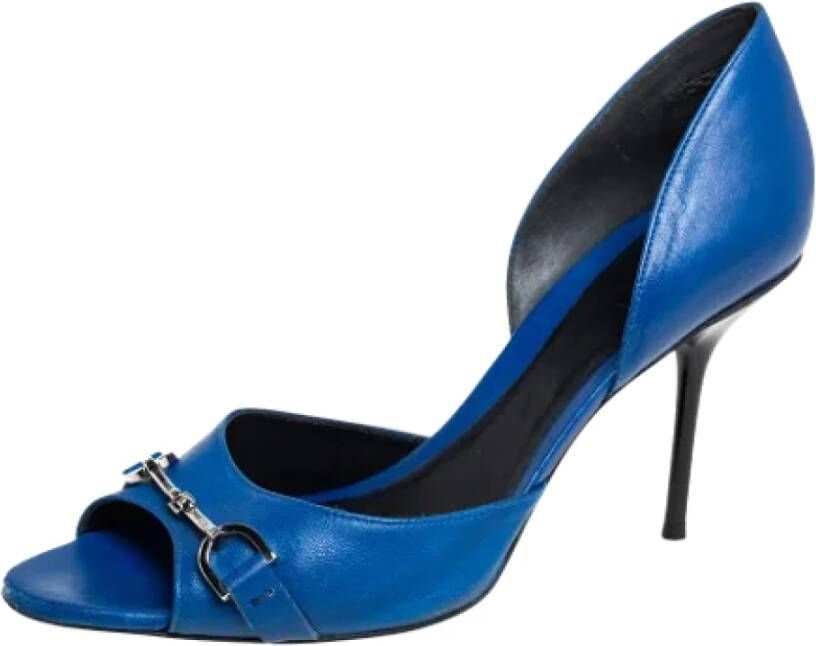 Gucci Vintage Pre-owned Leather heels Blue Dames