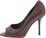Gucci Vintage Pre-owned Leather heels Brown Dames - Thumbnail 1