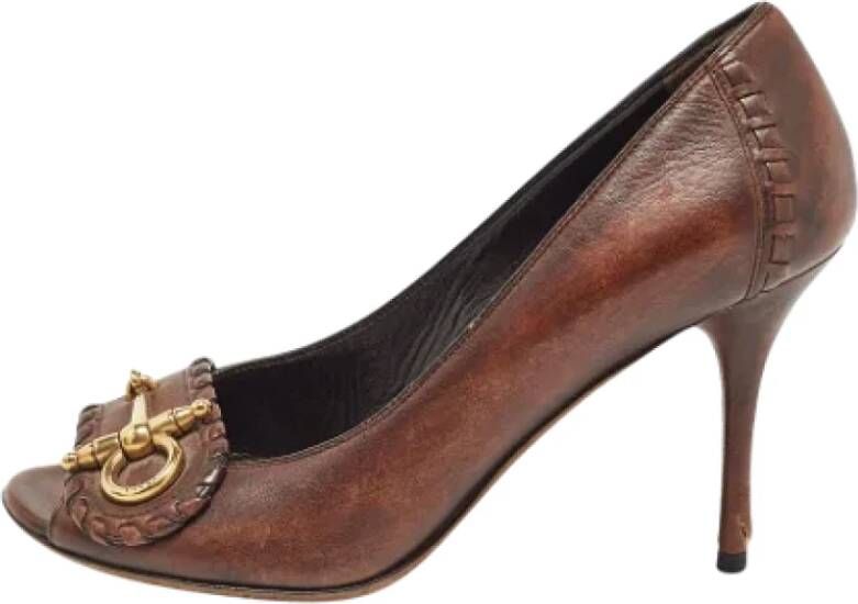 Gucci Vintage Pre-owned Leather heels Brown Dames