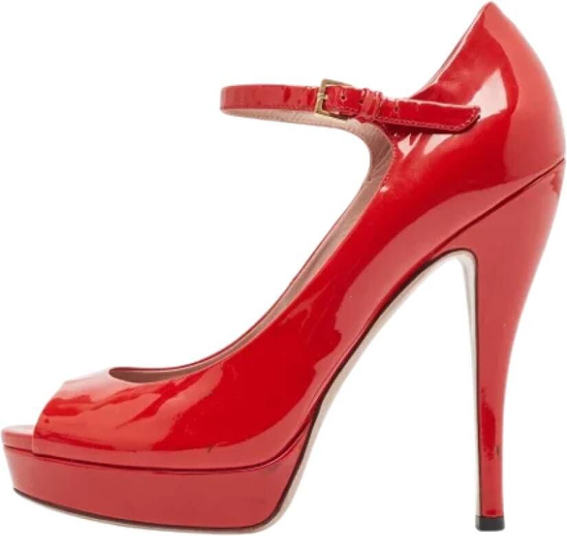 Gucci Vintage Pre-owned Leather heels Red Dames