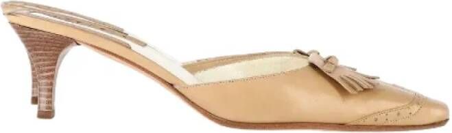 Gucci Vintage Pre-owned Leather mules Beige Dames