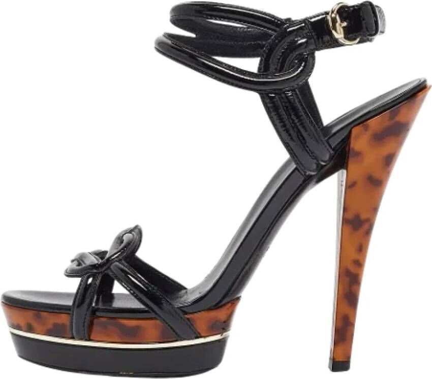 Gucci Vintage Pre-owned Leather sandals Black Dames