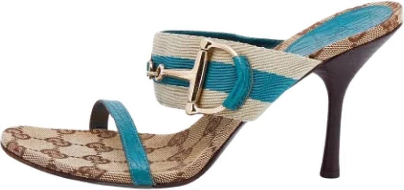 Gucci Vintage Pre-owned Leather sandals Blue Dames