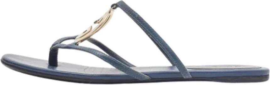 Gucci Vintage Pre-owned Leather sandals Blue Dames