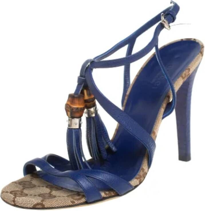 Gucci Vintage Pre-owned Leather sandals Blue Dames