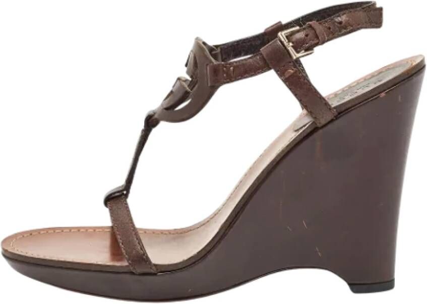 Gucci Vintage Pre-owned Leather sandals Brown Dames