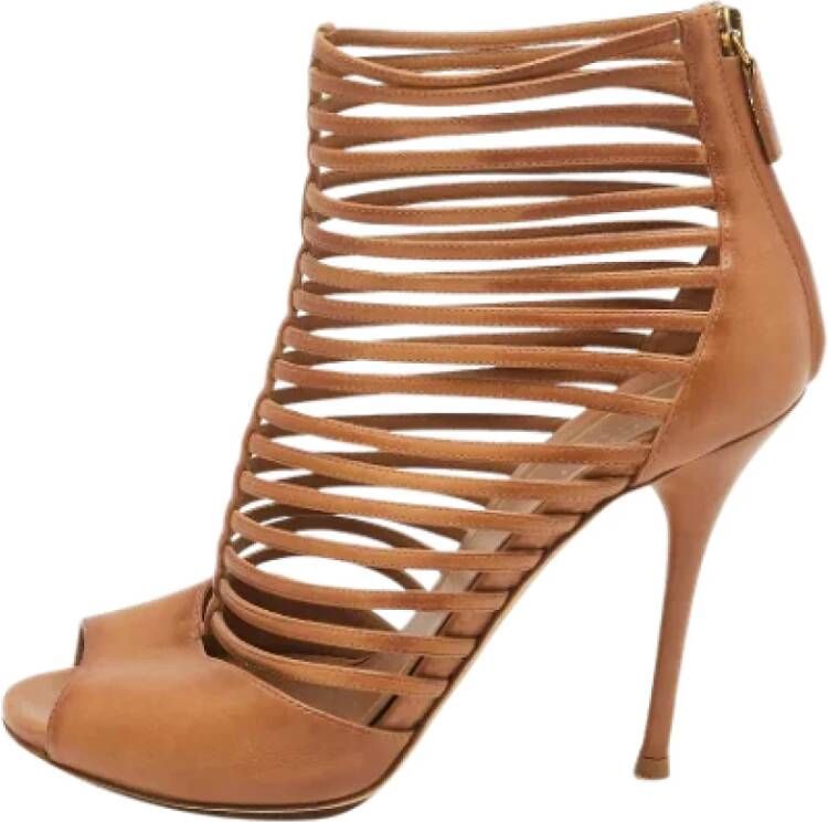 Gucci Vintage Pre-owned Leather sandals Brown Dames