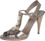 Gucci Vintage Pre-owned Leather sandals Gray Dames - Thumbnail 1