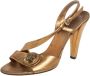 Gucci Vintage Pre-owned Leather sandals Gray Dames - Thumbnail 1