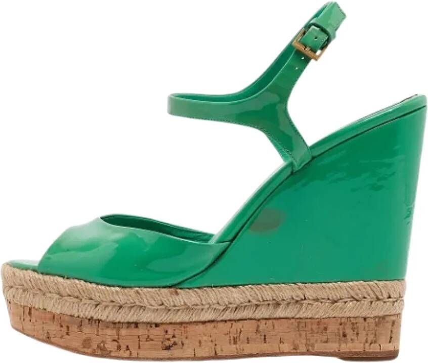 Gucci Vintage Pre-owned Leather sandals Green Dames