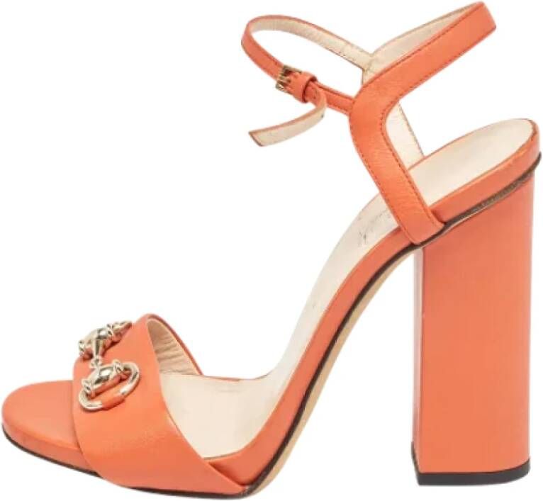 Gucci Vintage Pre-owned Leather sandals Orange Dames