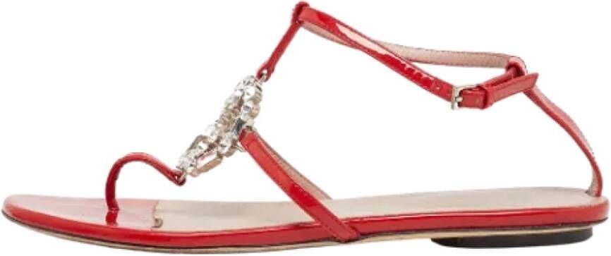 Gucci Vintage Pre-owned Leather sandals Red Dames