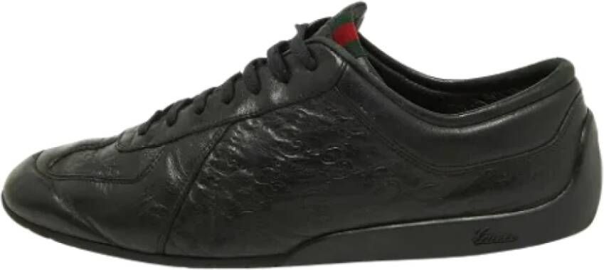 Gucci Vintage Pre-owned Leather sneakers Black Dames