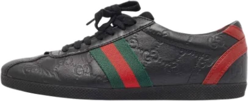 Gucci Vintage Pre-owned Leather sneakers Black Dames